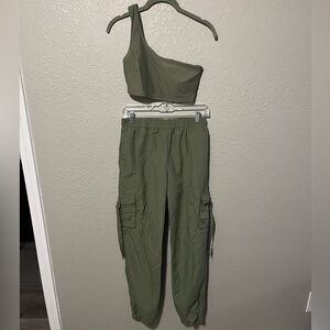Cargo Joggers & Crop Top set